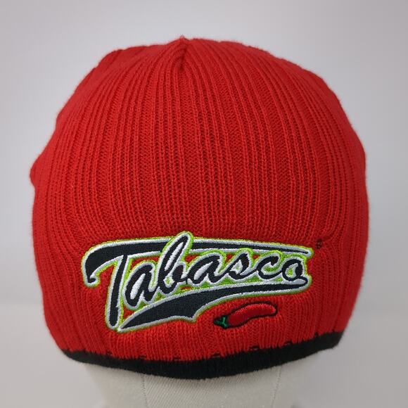 Tabasco Beanie Hat Red OS Stretch Fit Embroidered Knitted Paramount Apparel - Picture 2 of 9